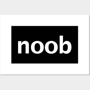 Noob Gamer Minimal Typography White Text Posters and Art